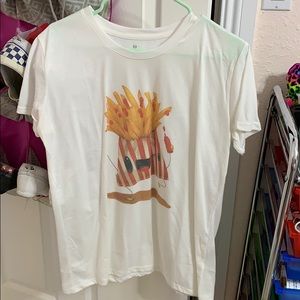 White tee shirt with fries on it